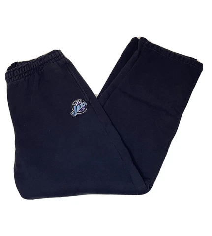 Utah Jazz Mens Navy Blue Sweat Pants L Baggy Wide Y2K NBA Antigua Basketball Cover