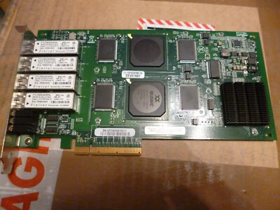 QLogic QLE2464 quad-port 4Gbps Fibre Channel HBA PCIe Compellant - Image 1 of 3