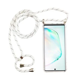 Łańcuszek na telefon komórkowy do Samsung Galaxy Note 10 z paskiem etui do zawieszenia sznurek biały nowy - Zdjęcie 1 z 4
