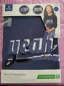 Pullover Feinstrick Grösse 170 176 blau Wendepailletten TCM Tchibo NEU OVP - Bild 1 von 2