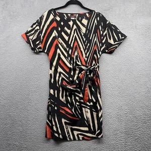 Mark Damen Kleid Mehrfarbig Geometrisch Kurzarm U-Boot Ausschnitt Träger Bindeband Größe S - Bild 1 von 11