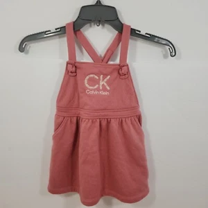 Calvin Klein Jeans Embroidered Apron Jumper Dress Little Girls Size 24mos - Picture 1 of 13