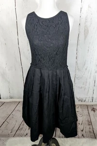 Abito Studio Y nero 11/12 pizzo senza maniche LBD ballerina Maurices aderente svasato - Foto 1 di 8