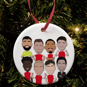Arsenal Decoración Árbol de Navidad Plano Cerámica Bauble Arteta Saka Jesús 2022-23 - Imagen 1 de 1