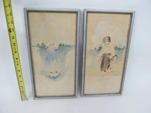 Vintage H. Holley Framed Art Dutch Boy and Girl - Picture 1 of 5