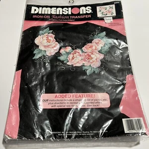 Dimensions Iron On Fashion Transfer #80052 Pink Pretty Peonies Flowers ~Vintage~ - Picture 1 of 5