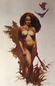 FRAZETTA PRIMITIVE BEAUTY, 11x16" PRINT FROM HOUSE OF GREYSTOKE, 1969, NEU, NEUWERTIG - Bild 1 von 3