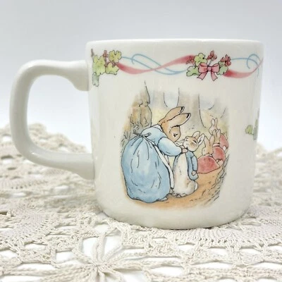 WEDGWOOD PETER RABBIT CHINA MUG - FOR YOUR CHRISTENING - NURSERY CHILDREN - Image 1 of 4
