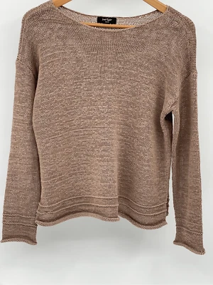 Suéter Lord & Taylor Mujer Talla Mediana Pequeño Marrón Camel Suelto Tejido Cuello Redondo Foto 1 de 4