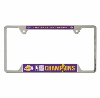 LOS ANGELES LAKERS 202 NBA CHAMPIONS METAL LICENSE PLATE FRAME CHROME FINISH Foto 1 de 4