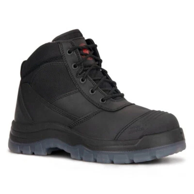 ROCKROOSTER Crisson Black 6" Side Zip Steel Toe Work Boots M 10 / F 11.5 AK050BK - Image 1 of 4