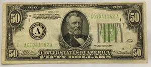 Series of 1934 $50 US Federal Reserve Note nice circulated FR#2102-A - Picture 1 of 2
