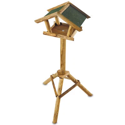 Vogelhaus mit Ständer Holz 3 Modelle Vogel Futter Häuschen Station Haus Natur - Bild 1 von 4