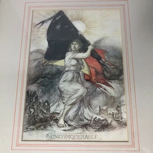 Arthur Rackham (1867-1939) ‘Unconquerable’ Woman Print Art Women's Rights WWI - Picture 1 of 8