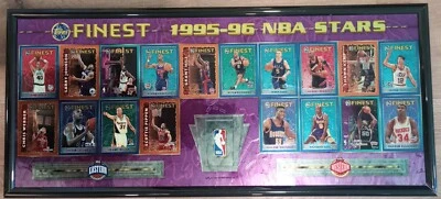 1995-96 Topps Finest NBA Stars Framed Uncut Sheet East And West All Stars - Image 1 of 4