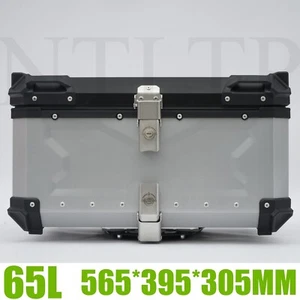 65 Liter Motorrad Alu Top Case XB65 Aluminium Alloy Silber+Unteres Rack Silber - Bild 1 von 8