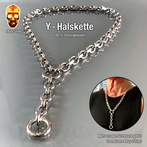 Y-Halskette 9 mm - Edelstahl Biker Panzerkette Herren Königskette Skull Anhänger - Bild 1 von 6