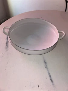 VTG DANSK Kobenstyle Large Clean White 13.5"D Paella Pan Enamel JHQ Indonesia - Picture 1 of 17