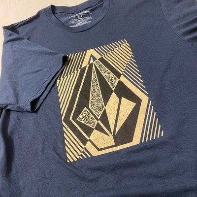 Volcom Mens T-Shirt Large Graphic Tee Navy Blue Skateboarding Cotton Blend - Image 1 of 4