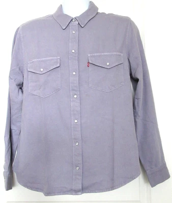 Camisa Levis Para Mujer Perla Botón a Presión Denim Púrpura Ajuste Estándar Talla XL NUEVA CON ETIQUETAS Foto 1 de 4