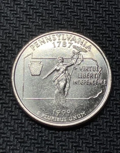 1999 D Pennsylvania 40 State Quarters From US Mint Bag Uncirculated in Tube  - Picture 1 of 5