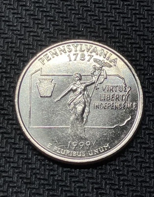 1999 D Pennsylvania 40 State Quarters From US Mint Bag Uncirculated in Tube  - Image 1 of 4