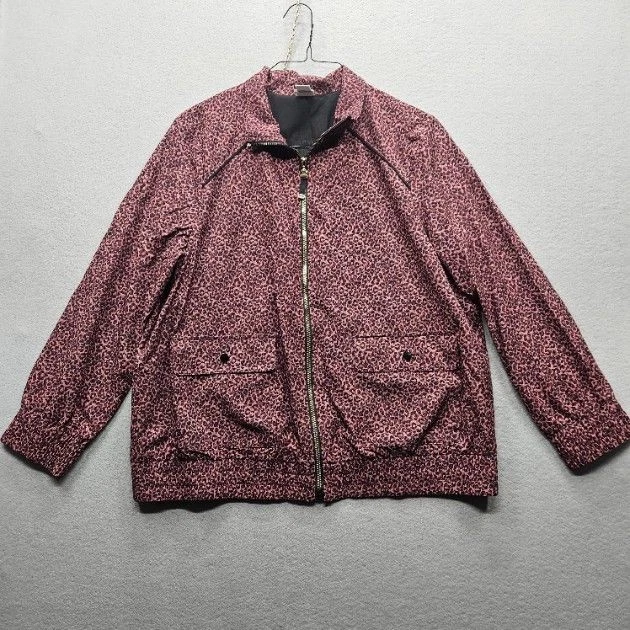 Chico's Women's Size Small Pink Black Leopard Print Zip-Up Jacket - Image 1 of 4