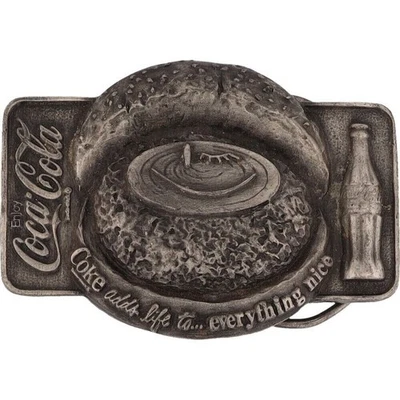 Letrero de refresco coleccionable de Coca Cola Cola anuncio fuente bebida años 70 hebilla de cinturón vintage Foto 1 de 4