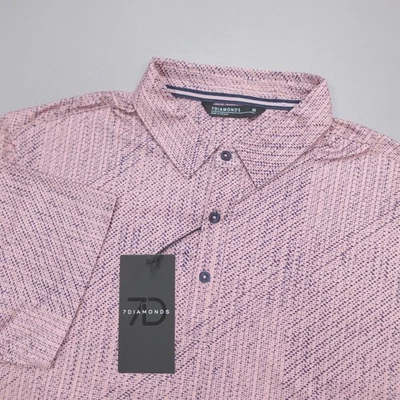 7 Diamonds Sand Hills Polo Shirt Golf Geometric Wicking Stretch Men's Size M - Image 1 of 4