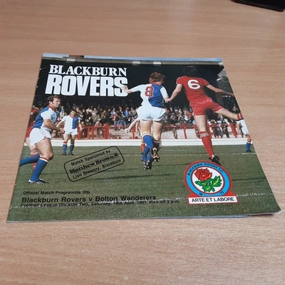 Blackburn Rovers v Bolton Wanderers (D2) 18/4/1981 - Image 1 of 2