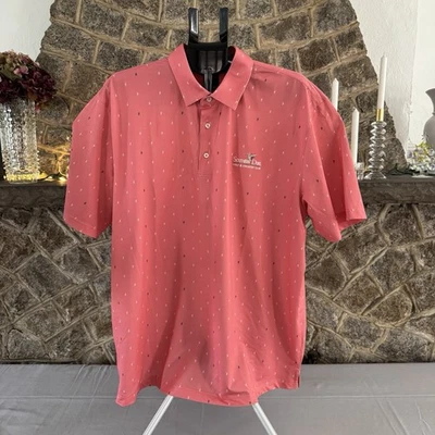 Camisa polo de golf Greg Norman Play Dry para hombre 2XL coral cangrejo Southern Dunes Club Foto 1 de 4