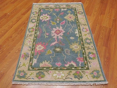 Turkish Oushak Rug,Modern Multicolored Area Rug,Handmade Bohemian Rug 3x5 Ft - Image 1 of 4