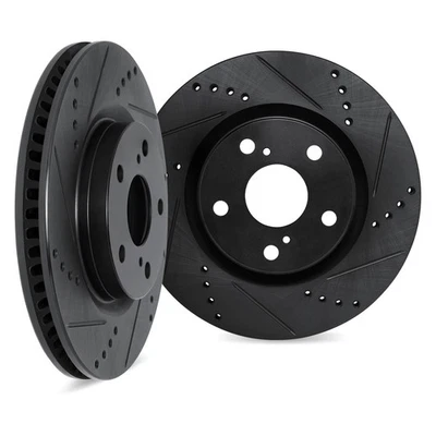 For Dodge Grand Caravan 87-90 Brake Rotor Set DFC Premium Drilled & Slotted - Image 1 of 3