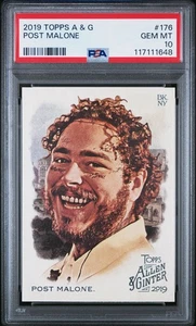 2019 Topps Allen & Ginter A&G Post Malone #176 PSA 10 GEM MINT Rapper Musician - Picture 1 of 3