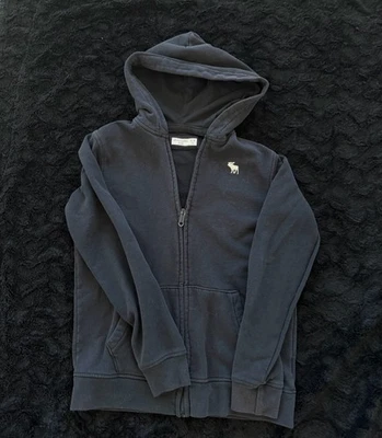 Sudadera con Capucha Abercrombie & Fitch Niños Negra Sherpa Lux Forrada Cremallera Completa Talla 11/12 Foto 1 de 4