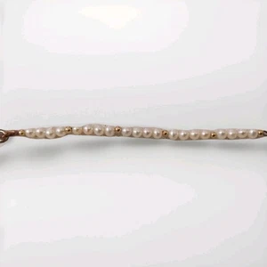 vintage cultured freshwater pearl bracelet 14 K Bead 7" Length - Picture 1 of 3