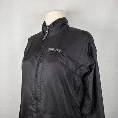 Marmot Black Windbreaker Women's L Packable Lined Jacket Cycling Hiking Outdoors - Image 1 of 4