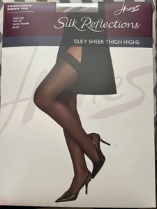 HANES SILK REFLECTIONS seidig transparente Overknee Strumpfwaren Größe EF (Q) kaum da - Bild 1 von 3