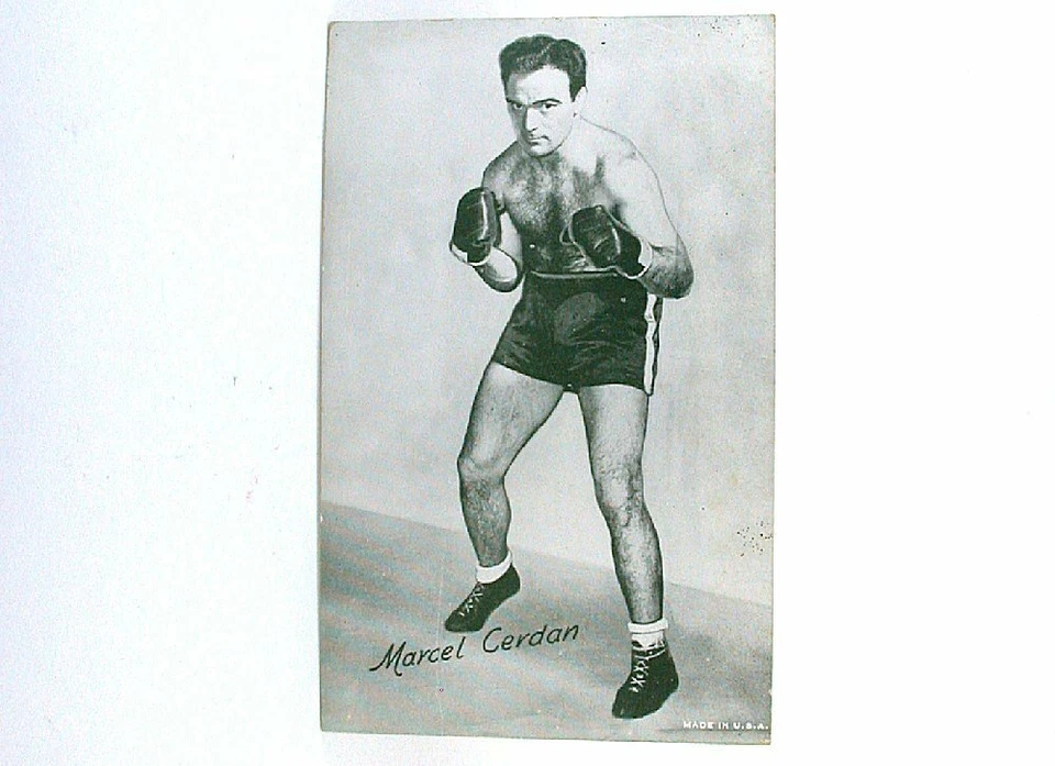 Marcel Cerdan French World Middleweight Boxing Exhibit Card BC27 - Image 1 of 2
