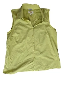 Talbots Womens Green Sleeveless Button-Front Blouse Size 12 - Picture 1 of 5