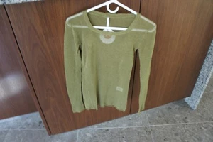 Souchi Women's Shop  Murphy Crew Long Sleeve Olive Sweater Size:Small - Picture 1 of 7