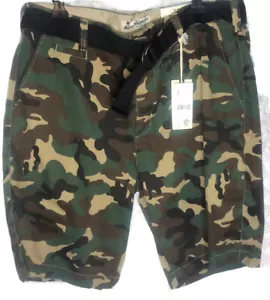 Camouflage Five Pocket Cotton/polyester Blend Mens Shorts With Belt - Picture 1 of 17