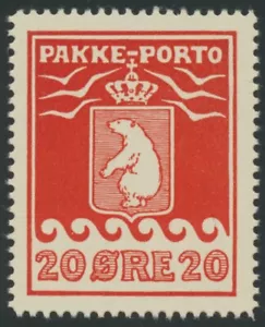 GROENLANDIA. #Q6a. 1937. 20 Øre rojo, ajuste en reverso, muy fino MNH (PK1605) - Imagen 1 de 2