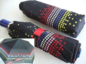 Coach Rhinestone Print Black Multicolor Compact Umbrella NWT - Picture 1 of 9