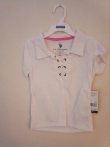 U.S. Polo Assn Girls M(6/8) White Shirt NWT Retails $26.00 - Picture 1 of 3