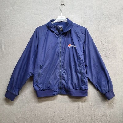 Pepsi Men Jacket Large Blue Aramark Bomber Logo Embroidered Full Zip READ - Image 1 of 4