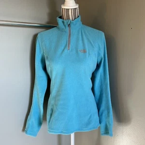 The North Face Women’s Long Sleeve Blue 1/4 Zip Mock Neck Pullover Fleece Size S - Picture 1 of 13