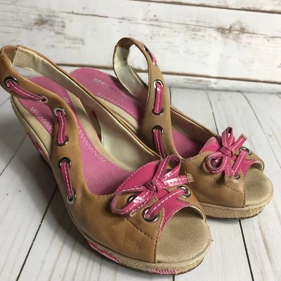 Sperry TopSider вышитые цветы слинга назад клинья каблук сандалии размер 8 М - Изображение 1 из 4