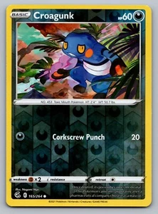 Pokemon TCG Fusion Strike Croagunk #165 Reverse Holo - Picture 1 of 2