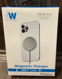 ⚡️Just Wireless Magnetic Charger 7.5/15 Watt 5ft USB-C Cable - Picture 1 of 2
